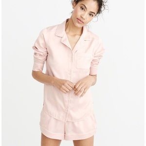 Abercrombie pink satin pajama set